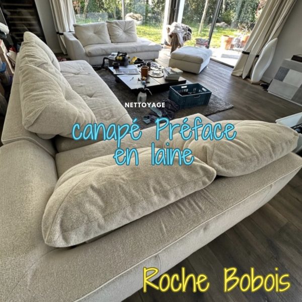 nettoyage canapé Préface de chez Roche Bobois en laine